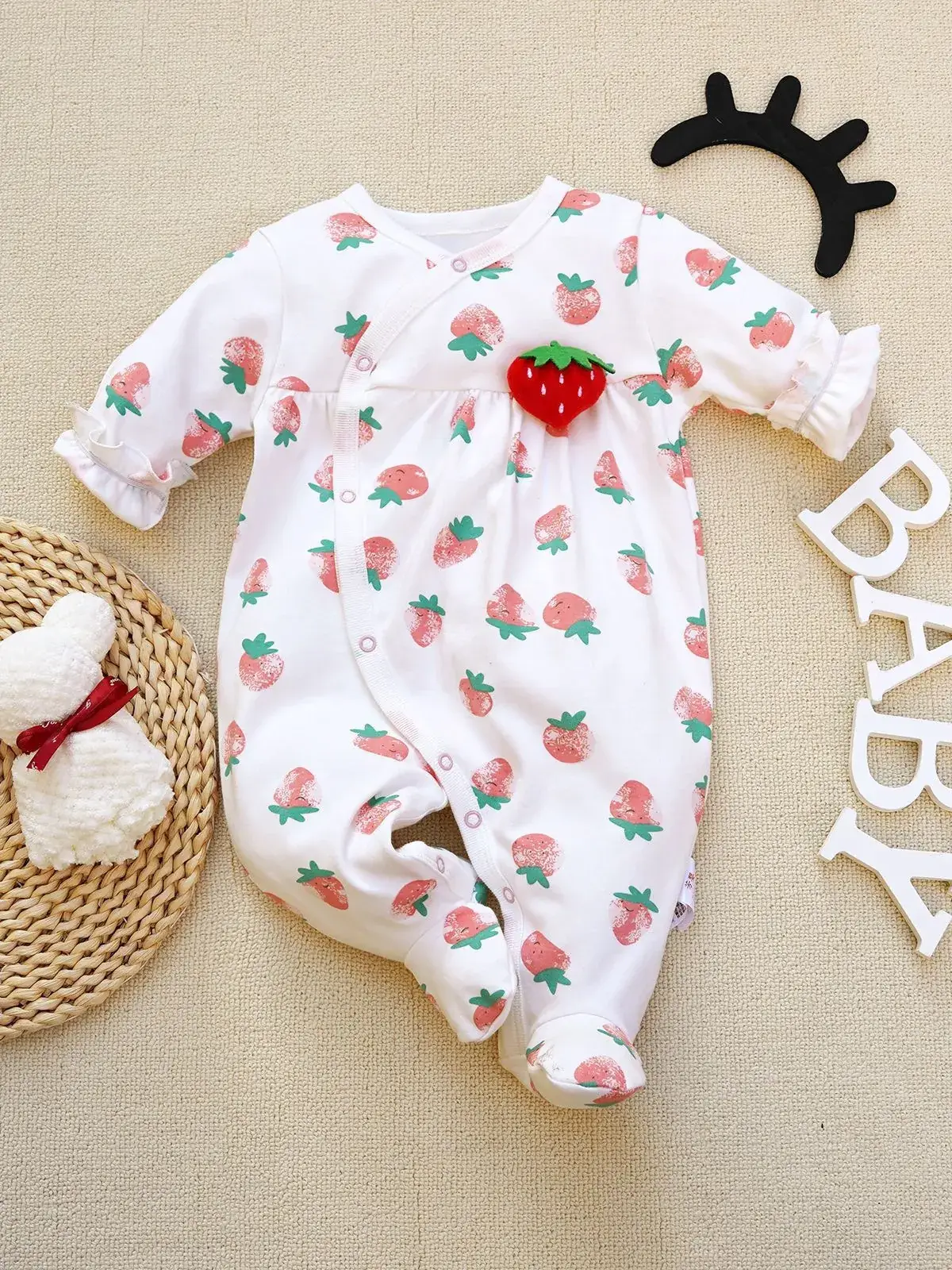 Fangying Baby Footie Suit Cotton 3-12 Months - Image 58