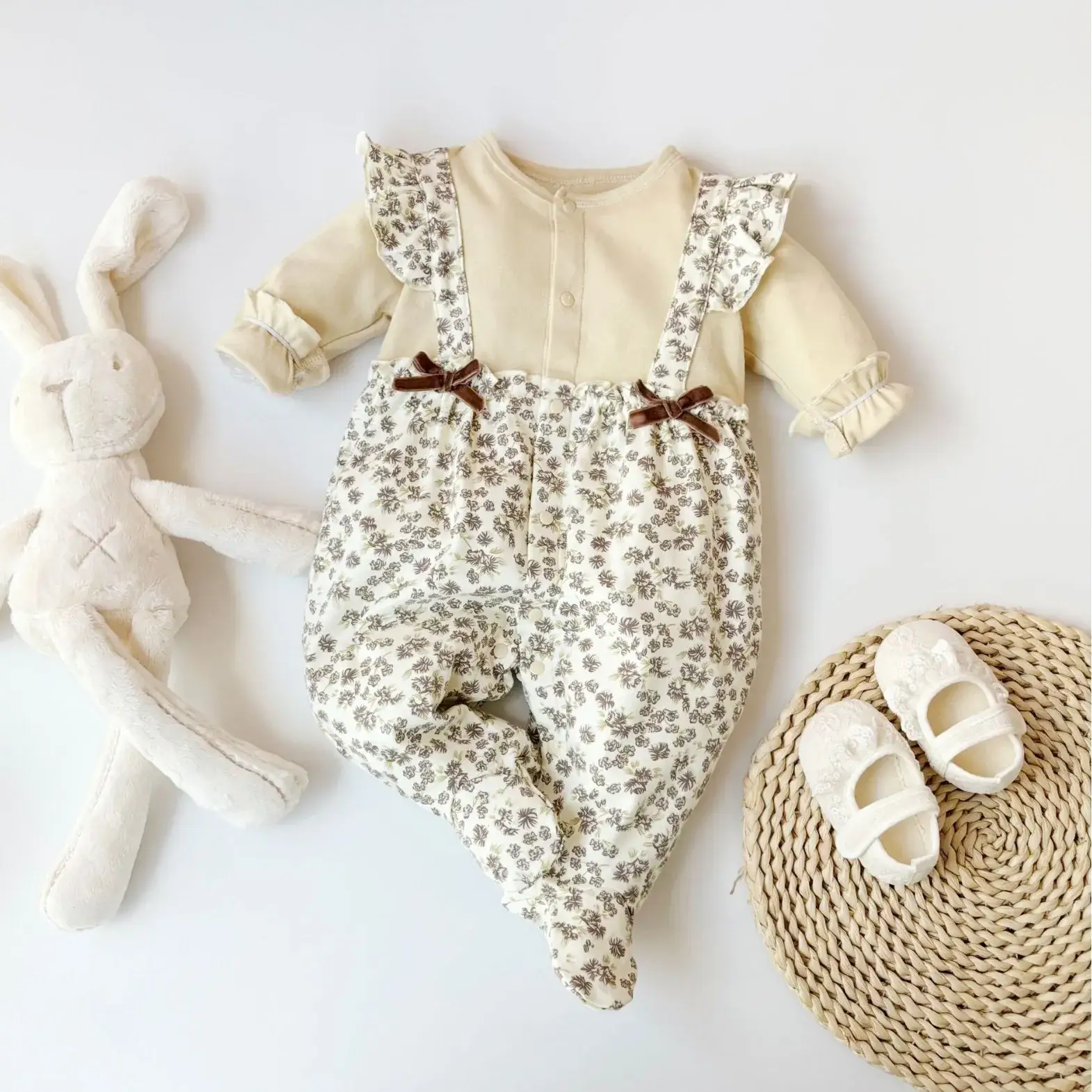 Fangying Baby Footie Suit Cotton 3-12 Months - Image 3