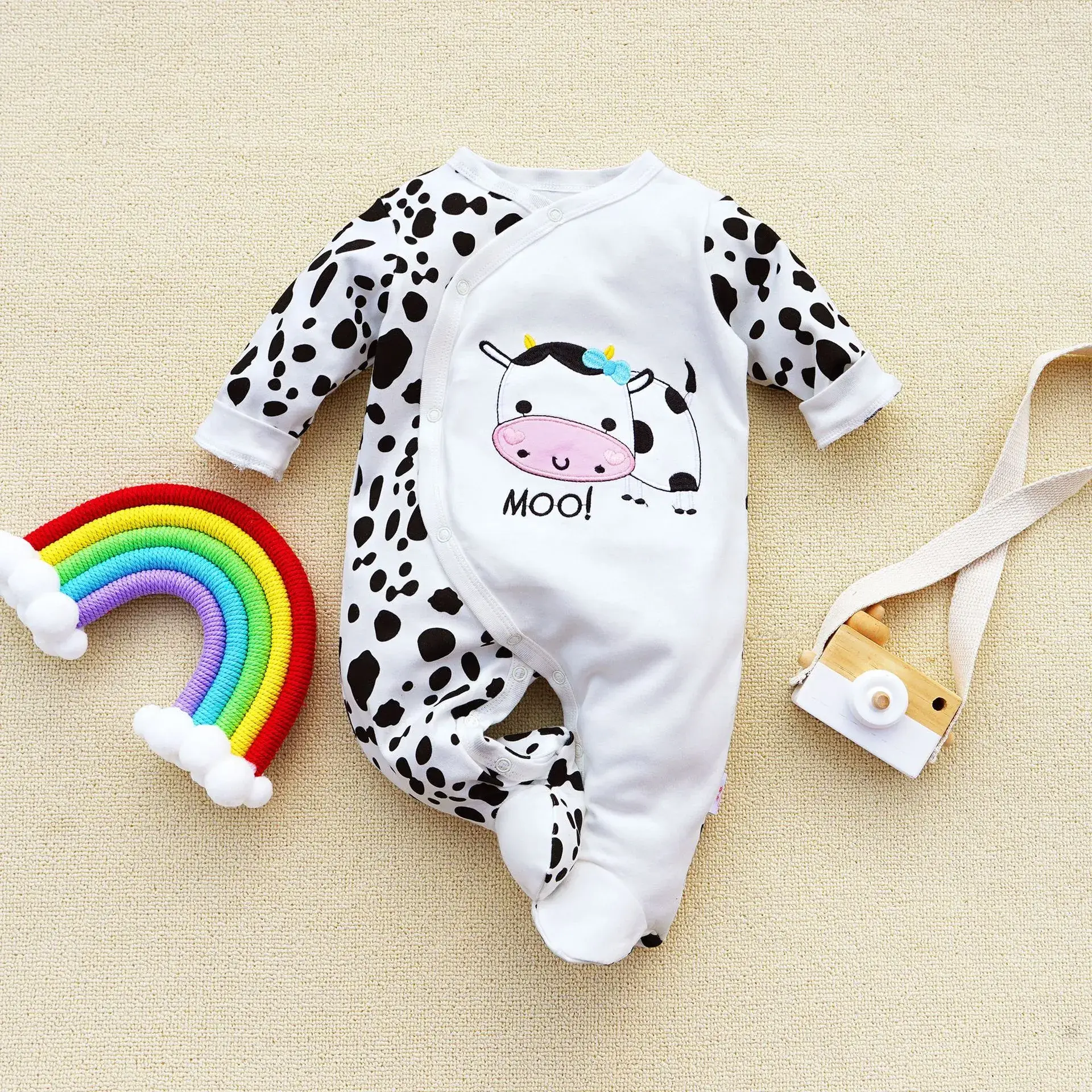 Fangying Baby Footie Suit Cotton 3-12 Months - Image 29
