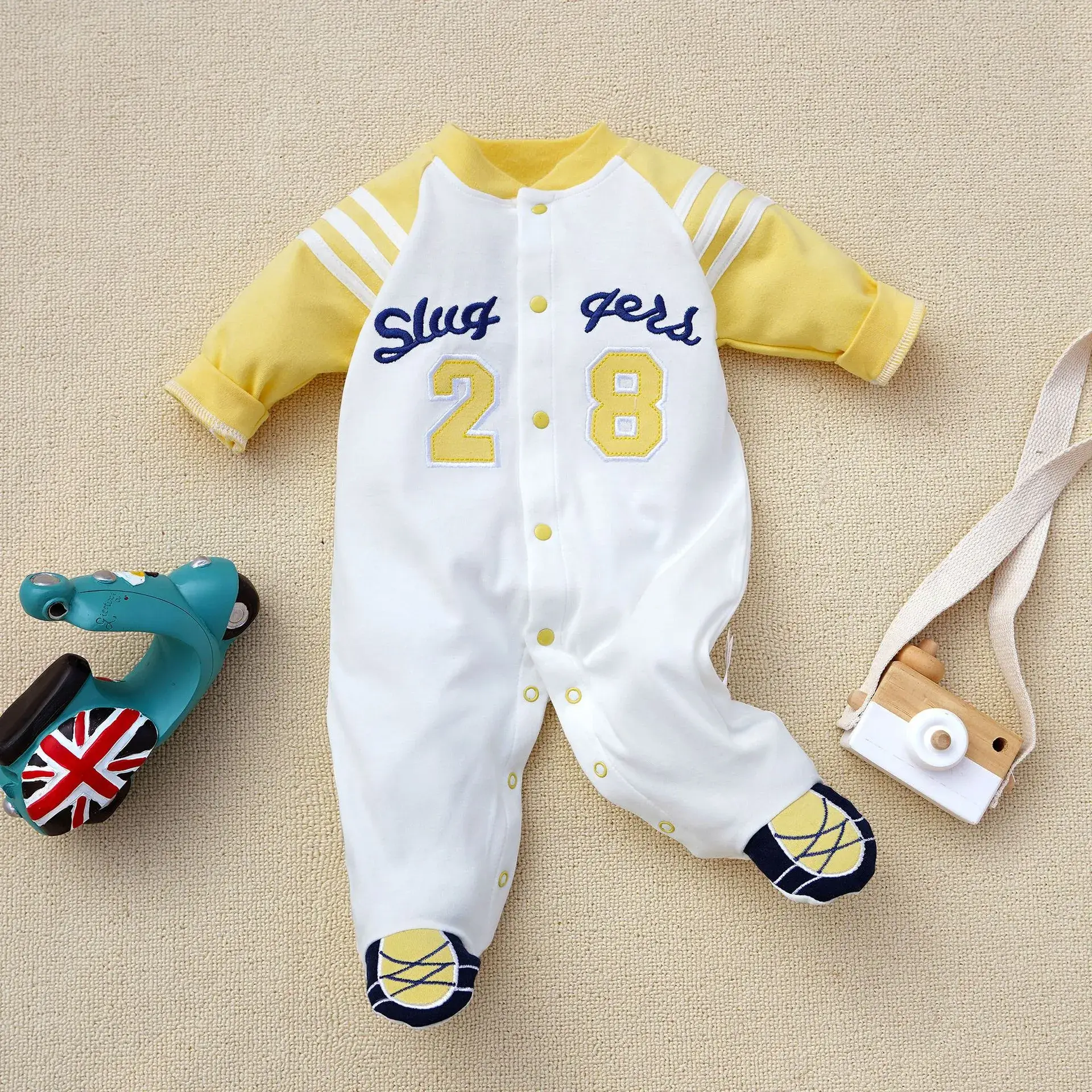 Fangying Baby Footie Suit Cotton 3-12 Months - Image 33