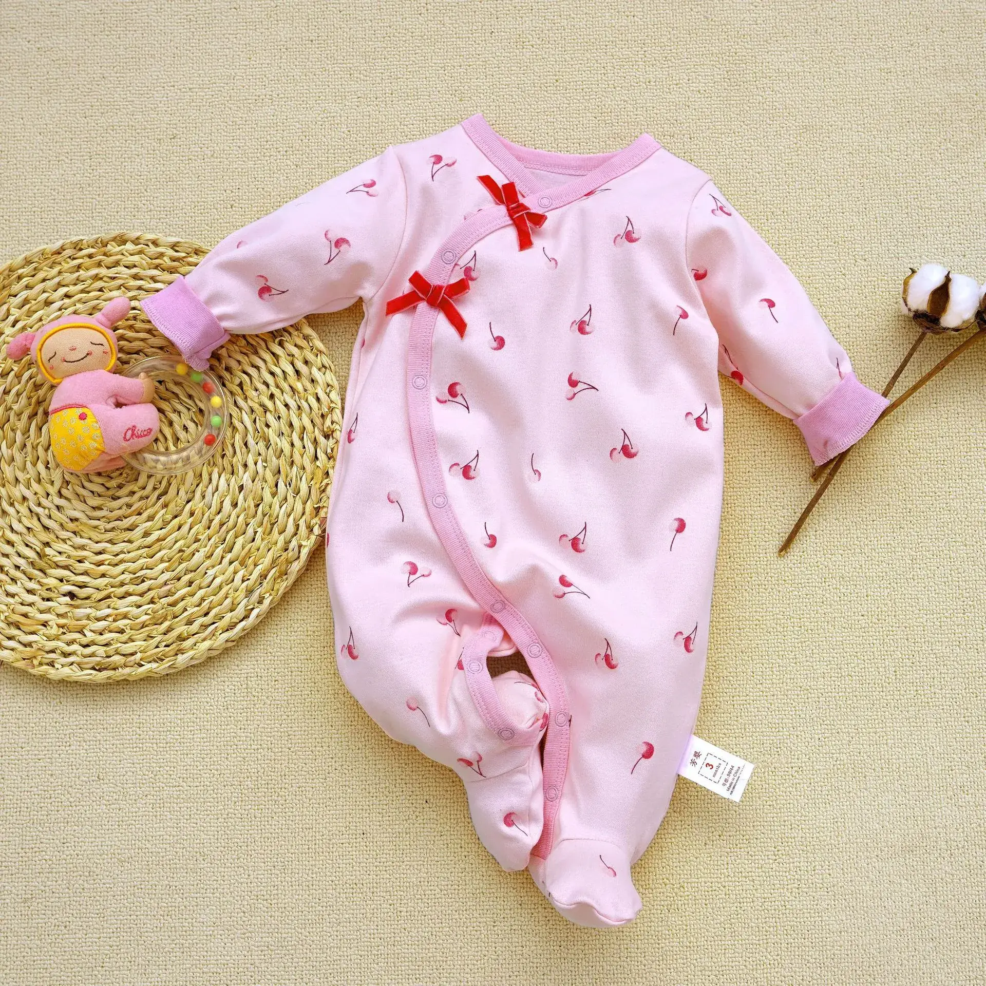Fangying Baby Footie Suit Cotton 3-12 Months - Image 34