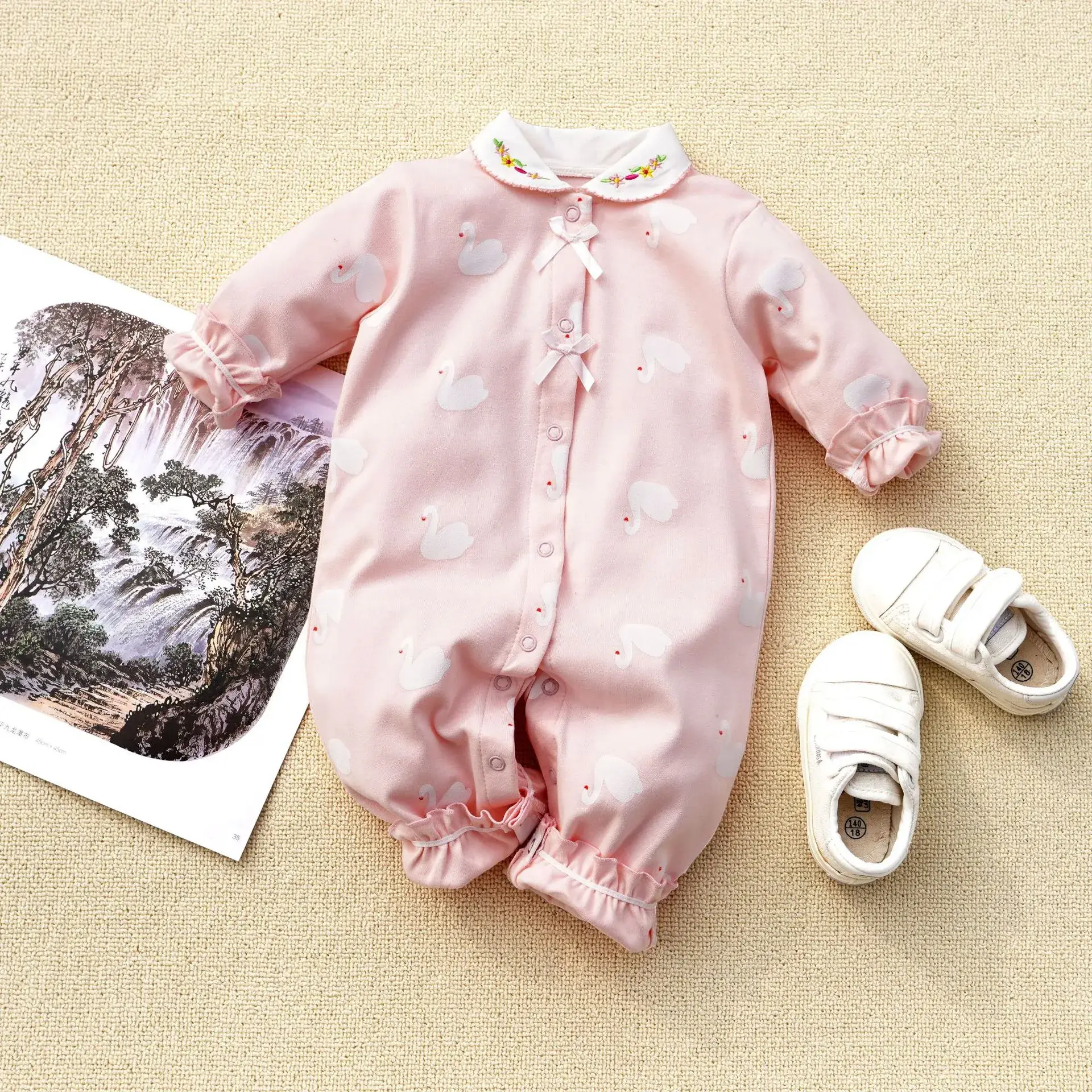 Fangying Baby Footie Suit Cotton 3-12 Months - Image 42
