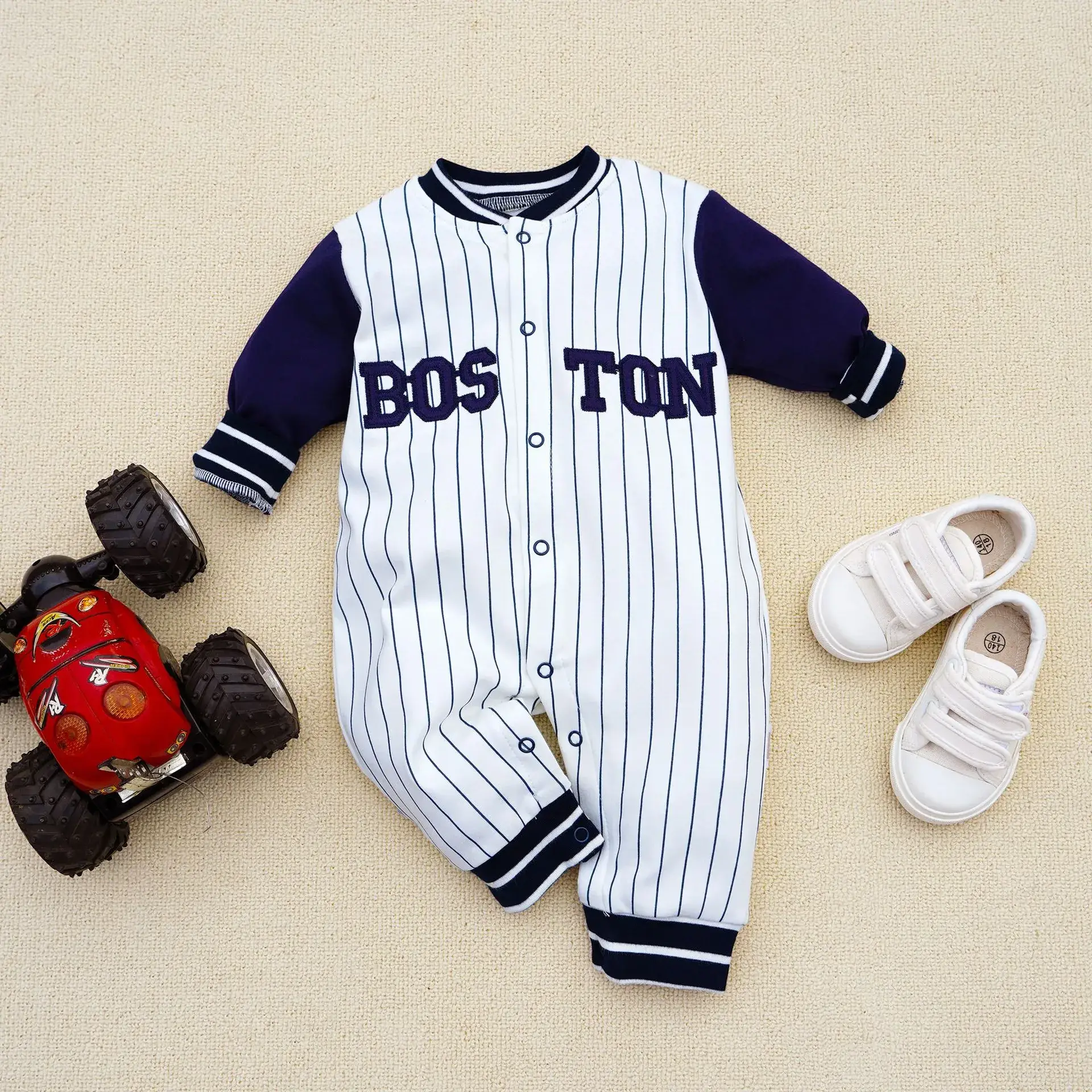 Fangying Baby Footie Suit Cotton 3-12 Months - Image 48