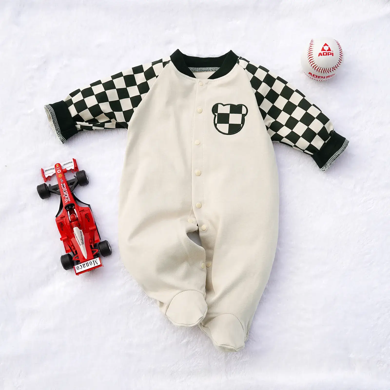 Fangying Baby Footie Suit Cotton 3-12 Months - Image 5