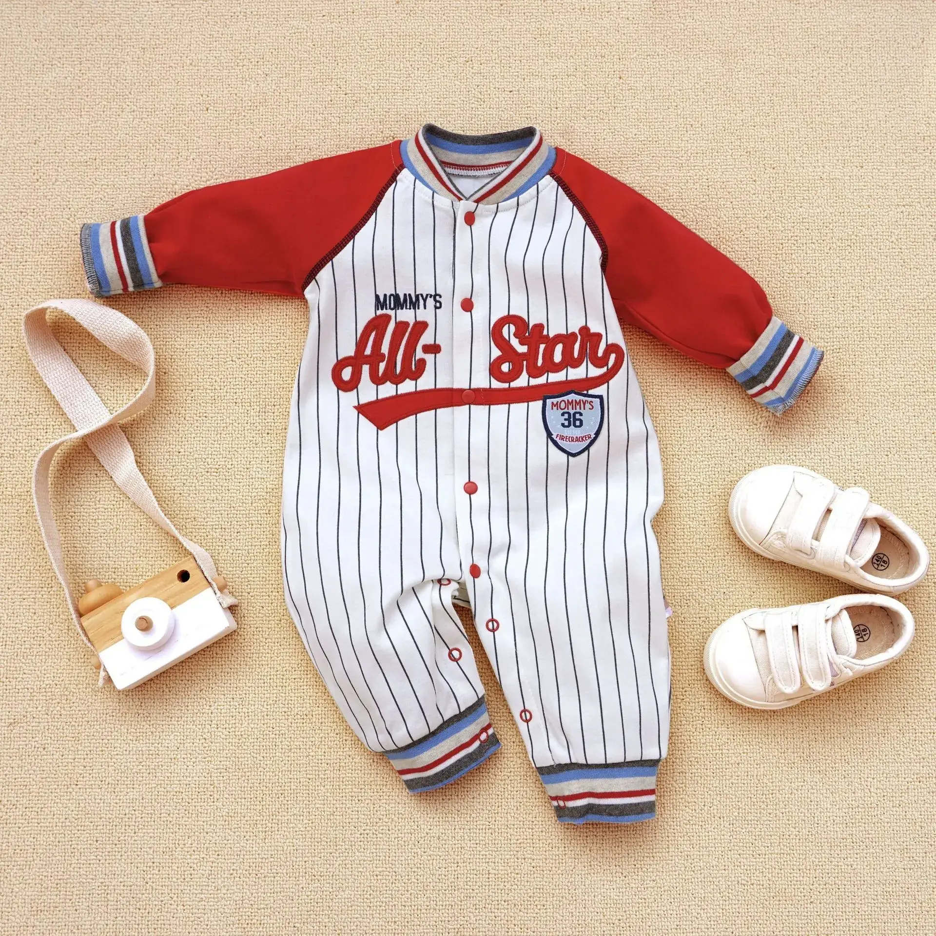 Fangying Baby Footie Suit Cotton 3-12 Months - Image 49