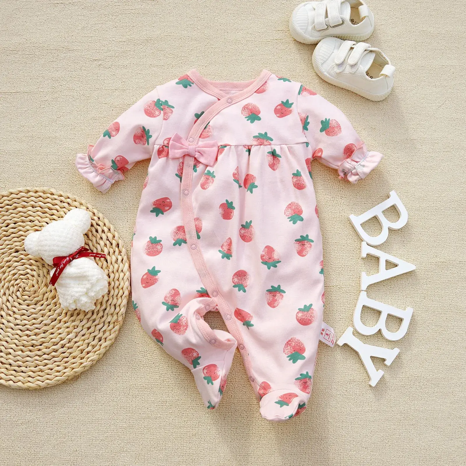 Fangying Baby Footie Suit Cotton 3-12 Months - Image 11