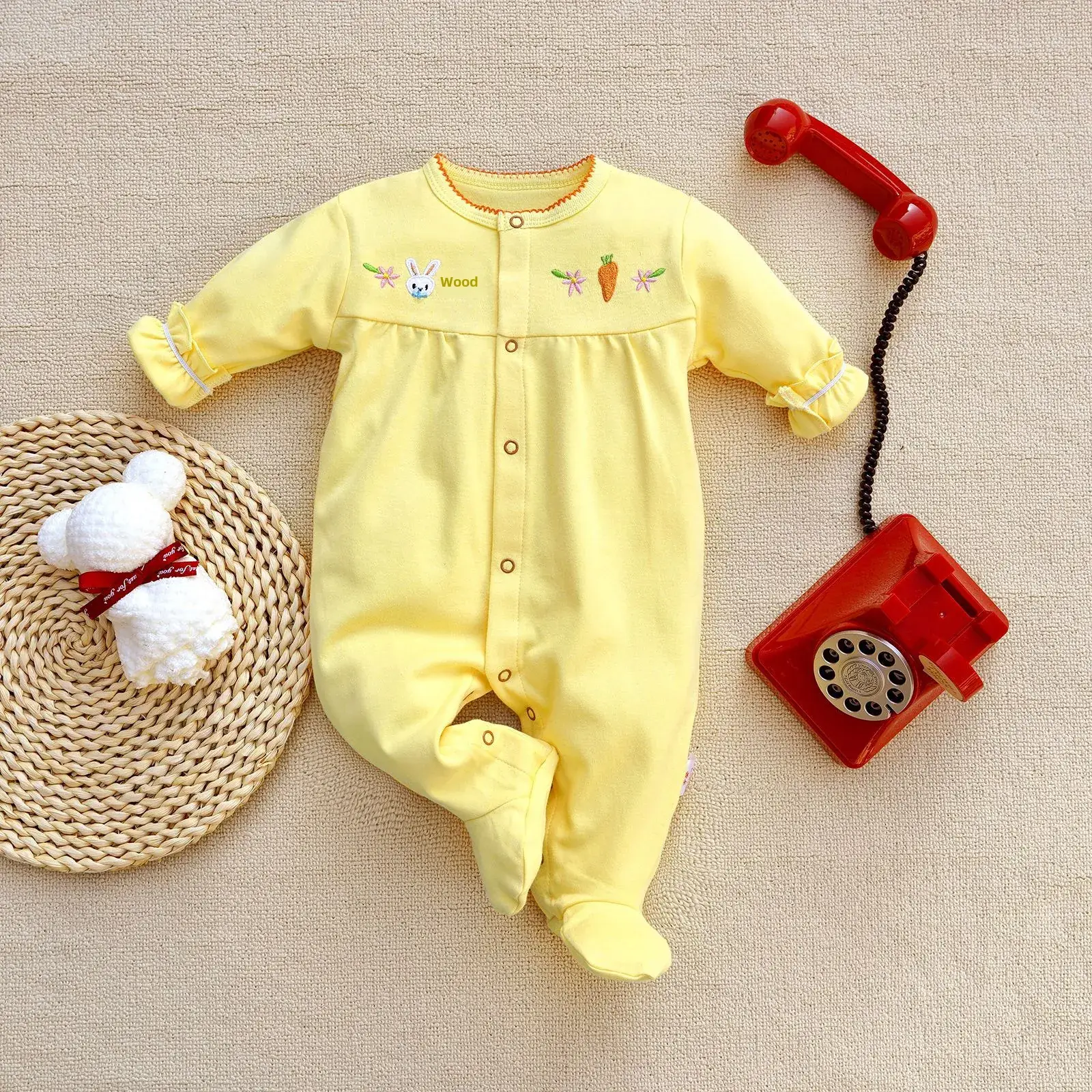 Fangying Baby Footie Suit Cotton 3-12 Months - Image 16