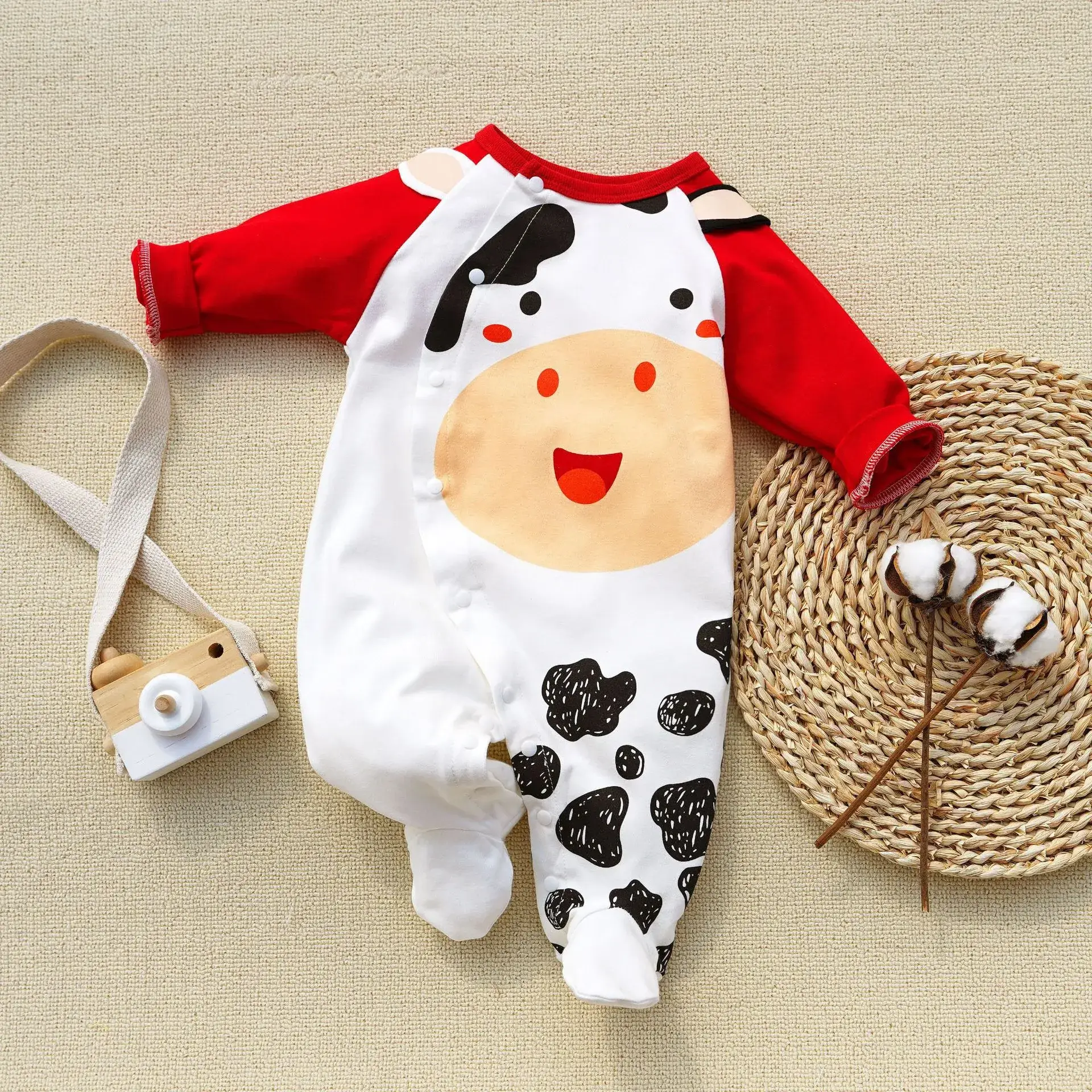 Fangying Baby Footie Suit Cotton 3-12 Months - Image 18