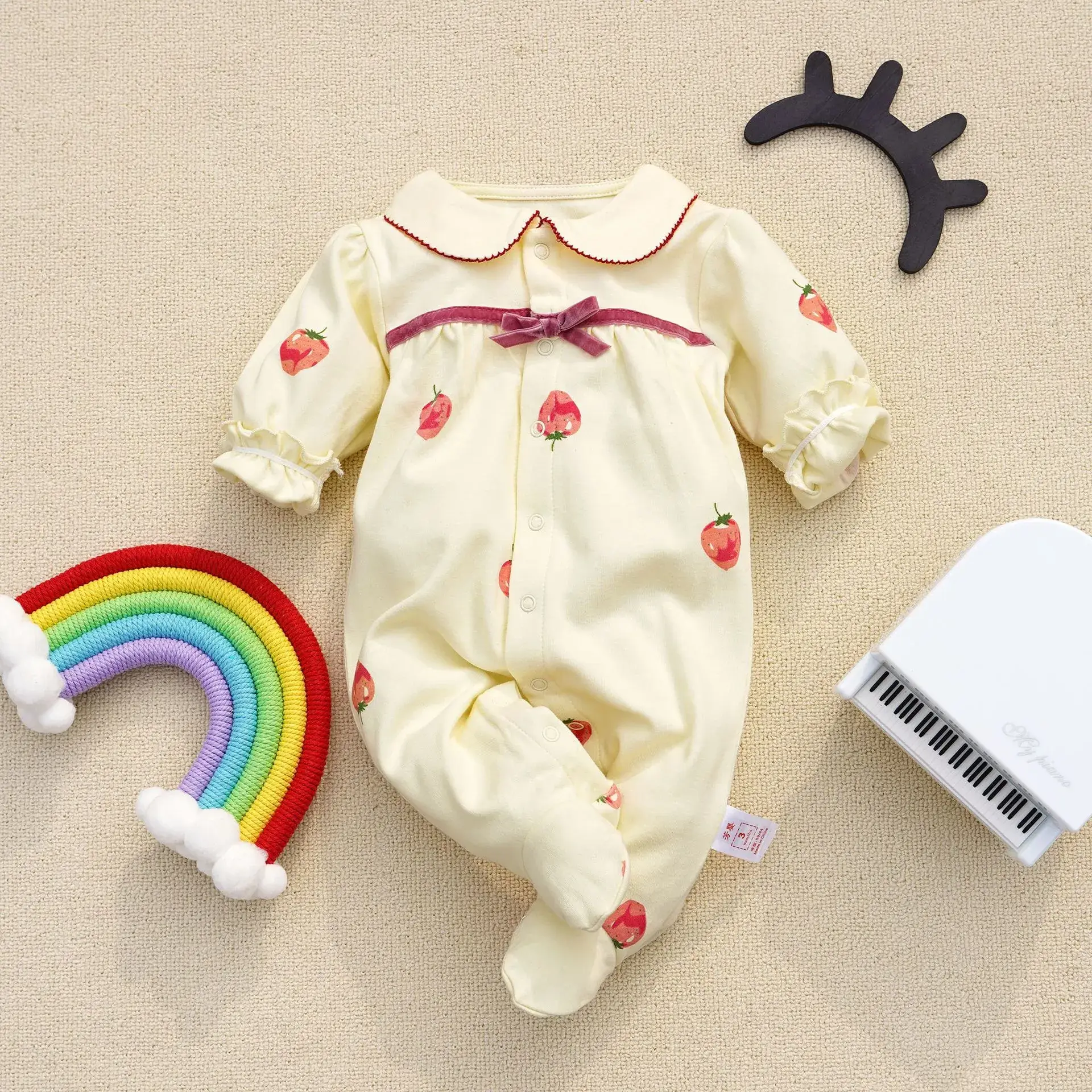 Fangying Baby Footie Suit Cotton 3-12 Months - Image 19