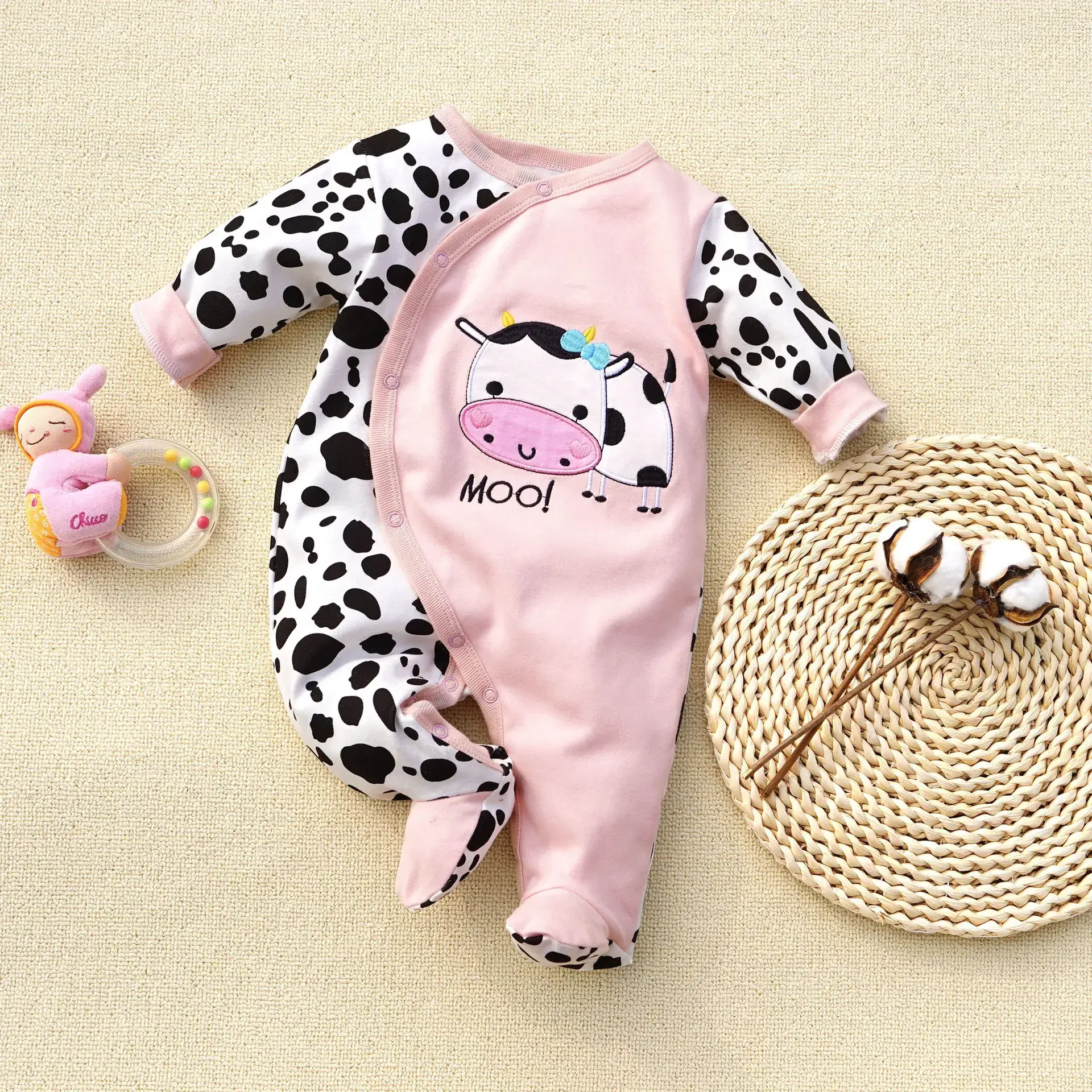 Fangying Baby Footie Suit Cotton 3-12 Months - Image 20