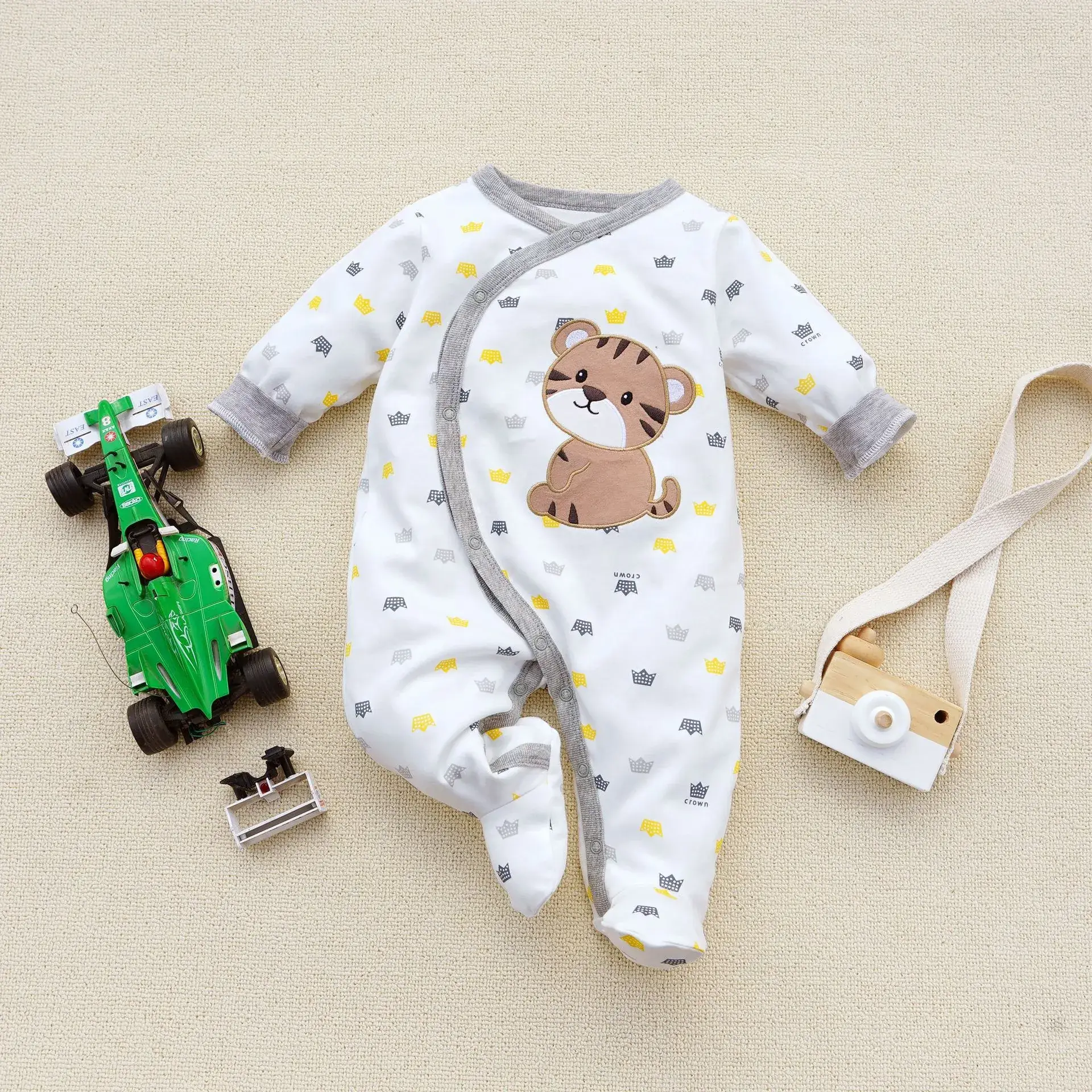 Fangying Baby Footie Suit Cotton 3-12 Months - Image 23
