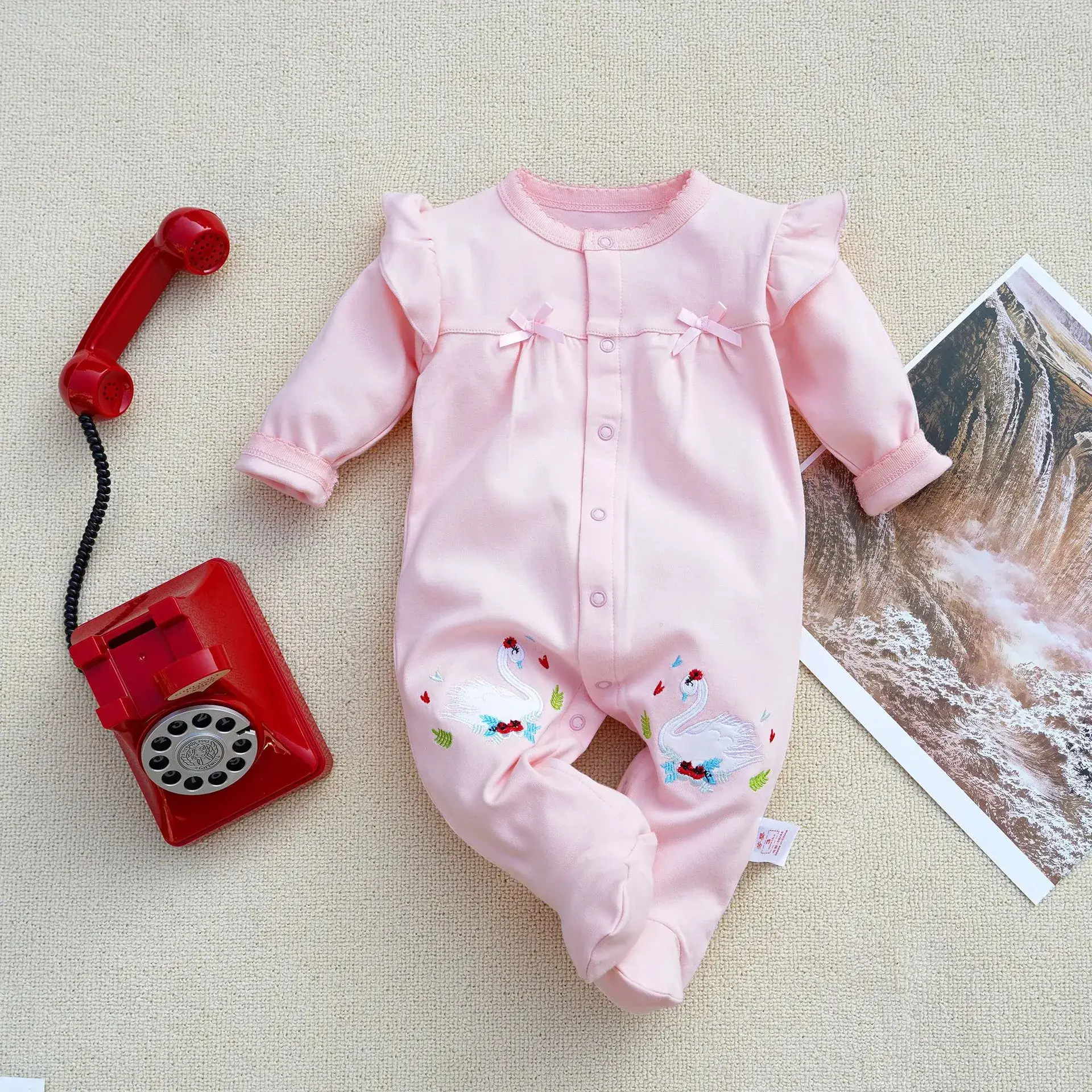 Fangying Baby Footie Suit Cotton 3-12 Months - Image 25