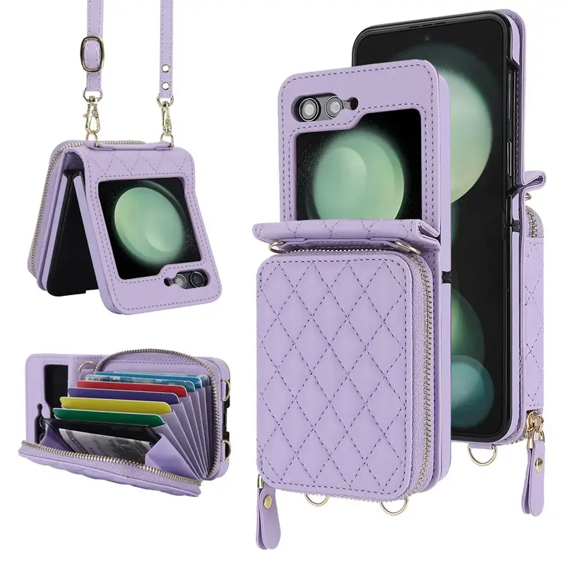 Stacked Crossbody Bag for Moto Razr 60 with Protective Cover