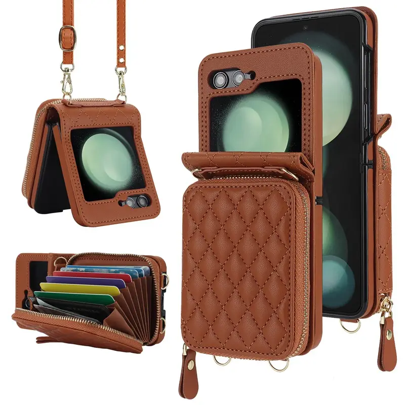 Stacked Crossbody Bag for Moto Razr 60 with Protective Cover