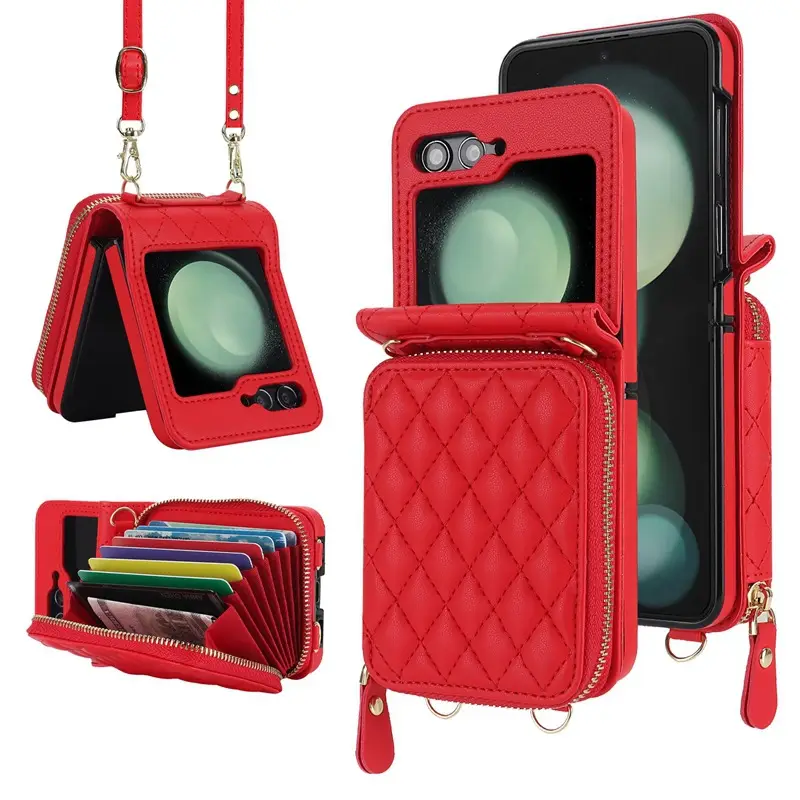 Stacked Crossbody Bag for Moto Razr 60 with Protective Cover