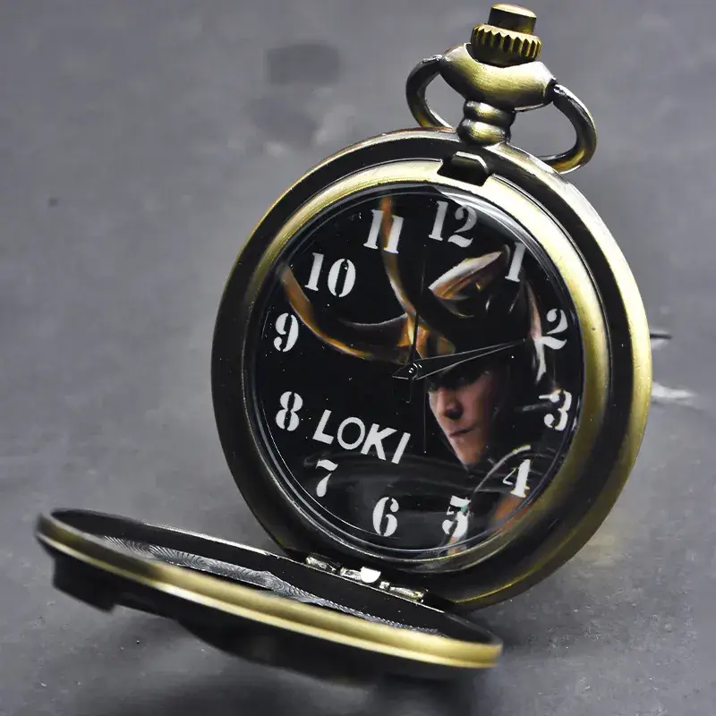 Retro Cartoon Hollow Horn Pocket Watch Bronze