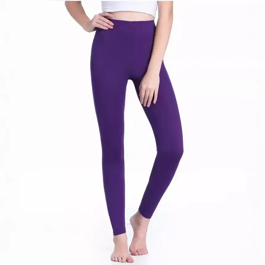 White Slim Fit Leggings Stretch Cropped Women - Image 12