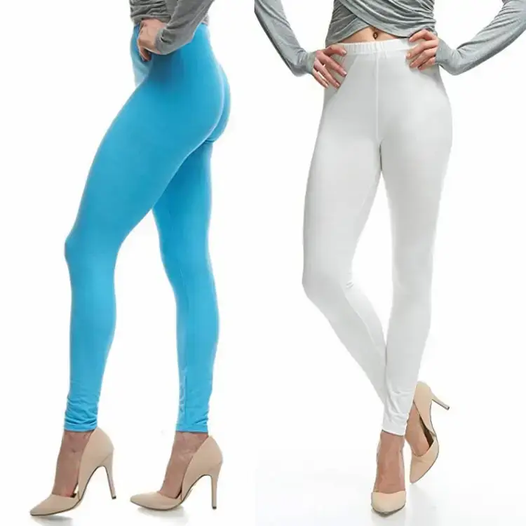 White Slim Fit Leggings Stretch Cropped Women - Image 13