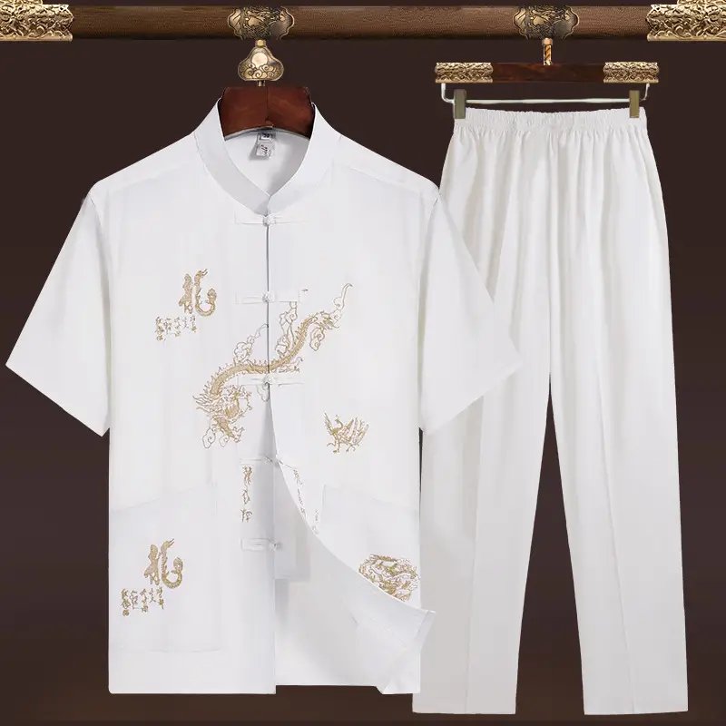 Red Chinese Style Tang Suit for Men - Image 11