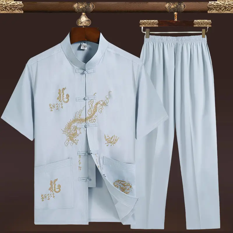 Red Chinese Style Tang Suit for Men - Image 15