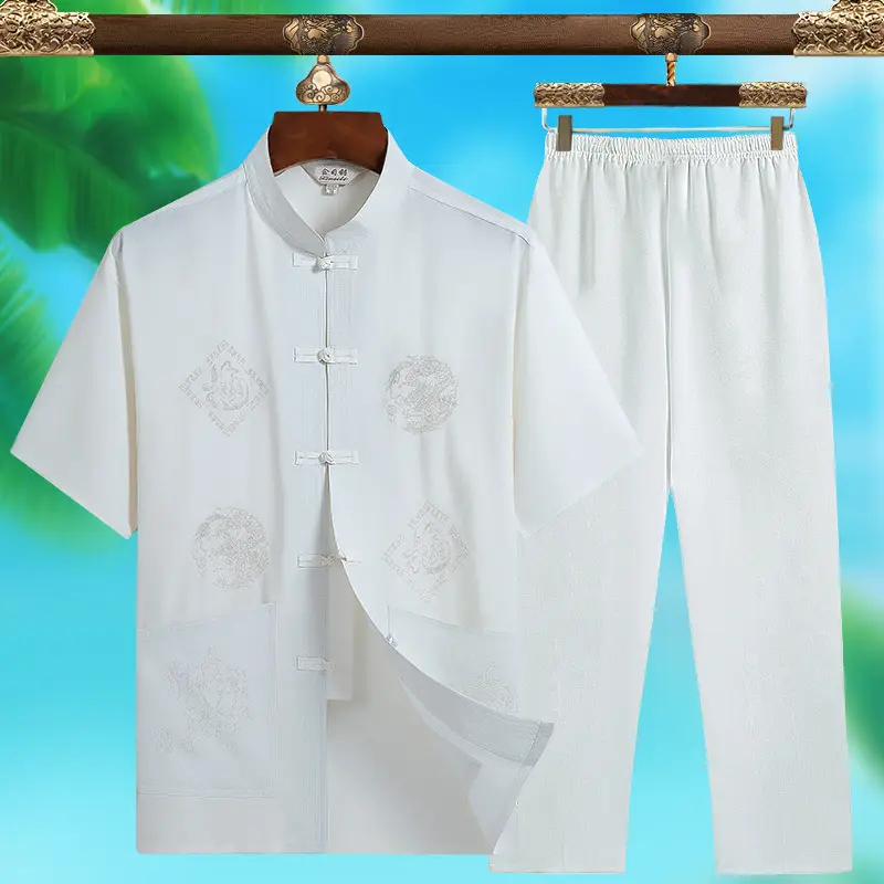 Red Chinese Style Tang Suit for Men - Image 5