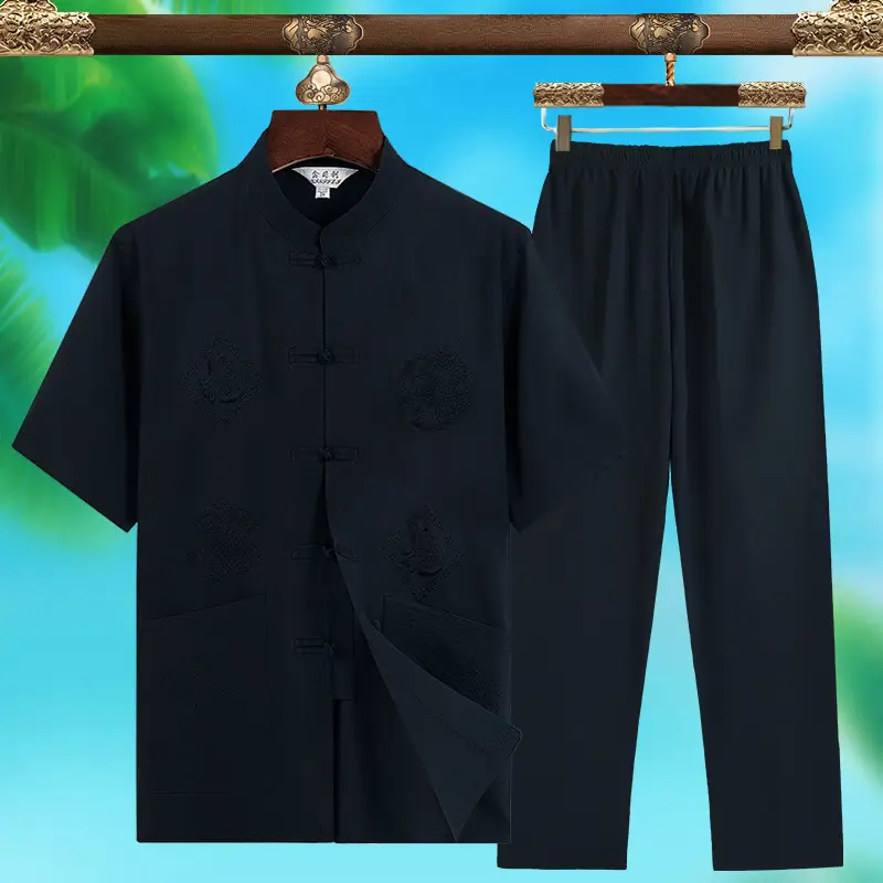 Red Chinese Style Tang Suit for Men - Image 6