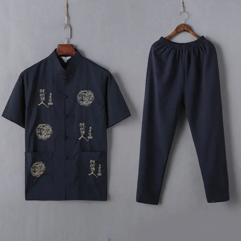 Red Chinese Style Tang Suit for Men - Image 9