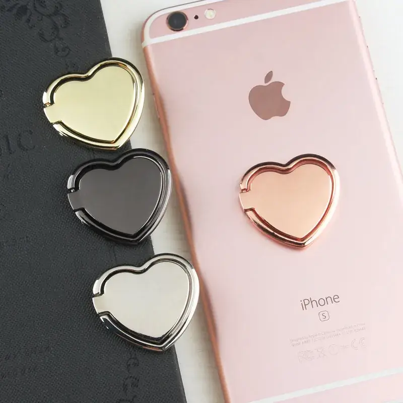 Heart Shaped Metal Mobile Phone Bracket 360 Rotating Anti-Fall Rack - Image 6