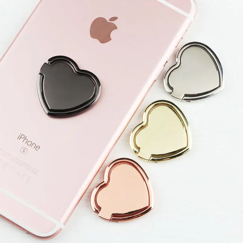 Heart Shaped Metal Mobile Phone Bracket 360 Rotating Anti-Fall Rack - Image 7
