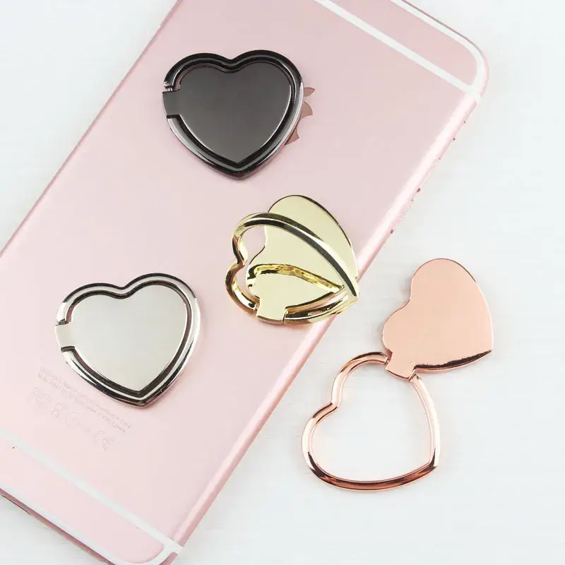Heart Shaped Metal Mobile Phone Bracket 360 Rotating Anti-Fall Rack - Image 8