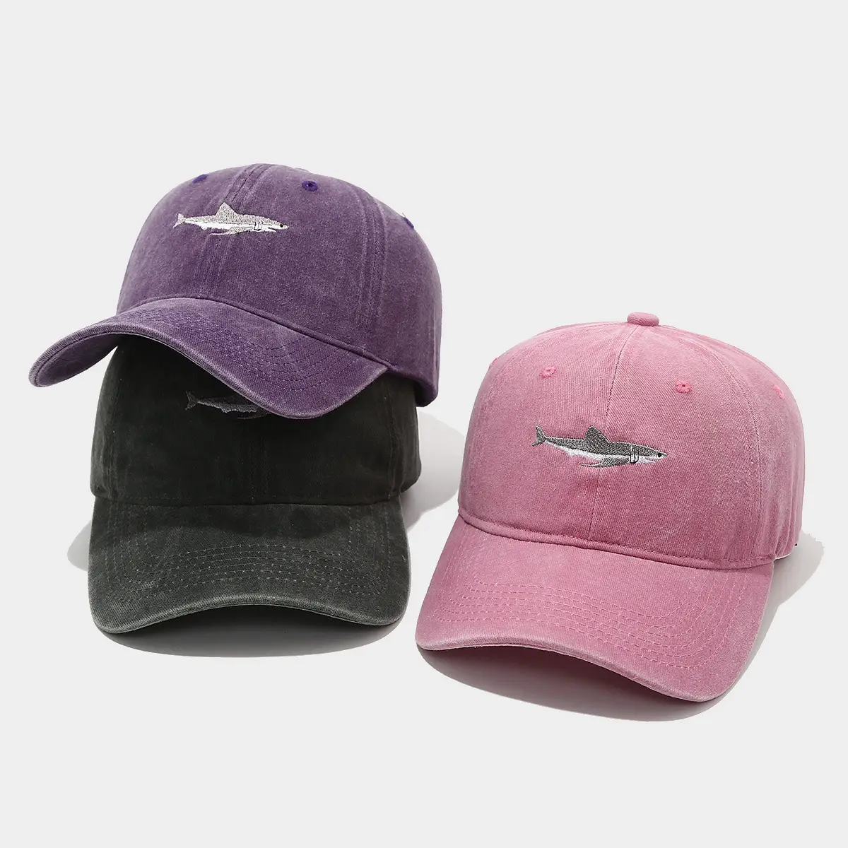 Oxford Cap Shark Embroidered Olive Green - Image 18