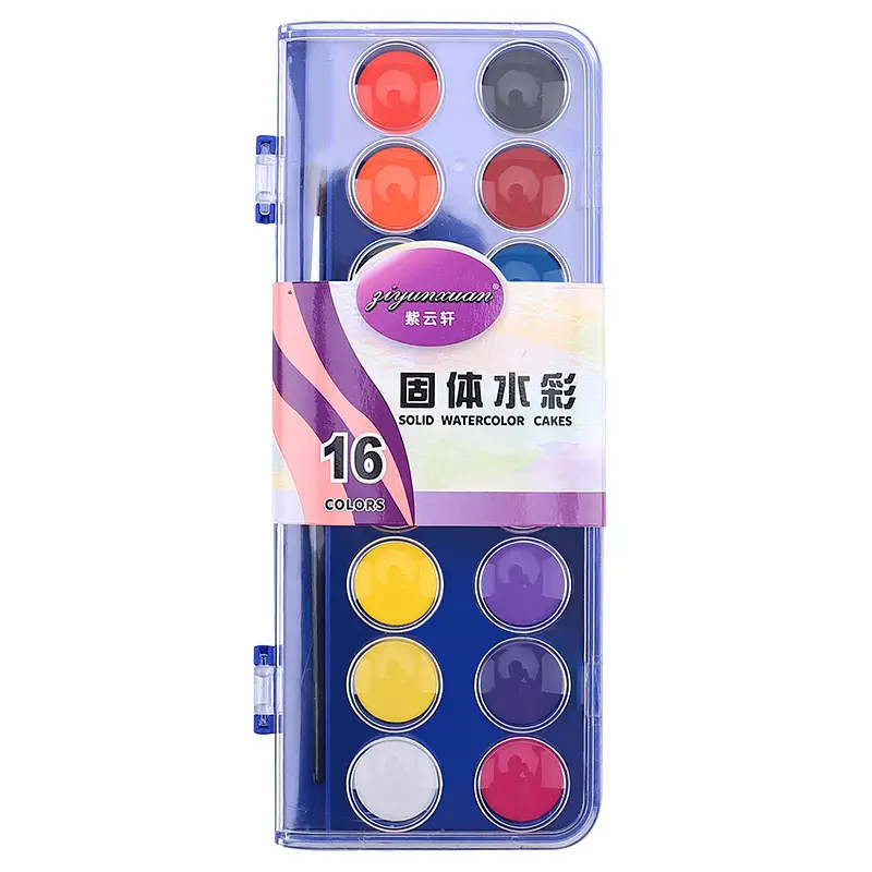 48 color solid watercolor gouache pigment plastic box suit beginner powder cake art solid watercolor factory wholesale