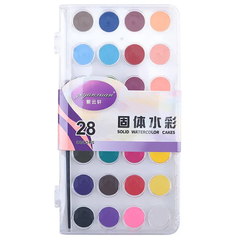 48 color solid watercolor gouache pigment plastic box suit beginner powder cake art solid watercolor factory wholesale