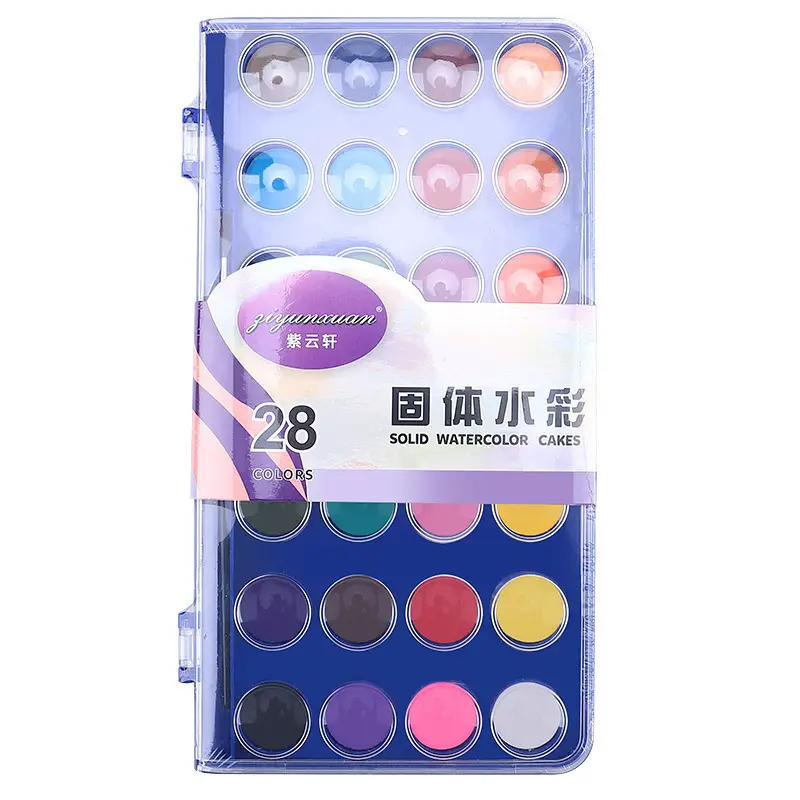 48 color solid watercolor gouache pigment plastic box suit beginner powder cake art solid watercolor factory wholesale