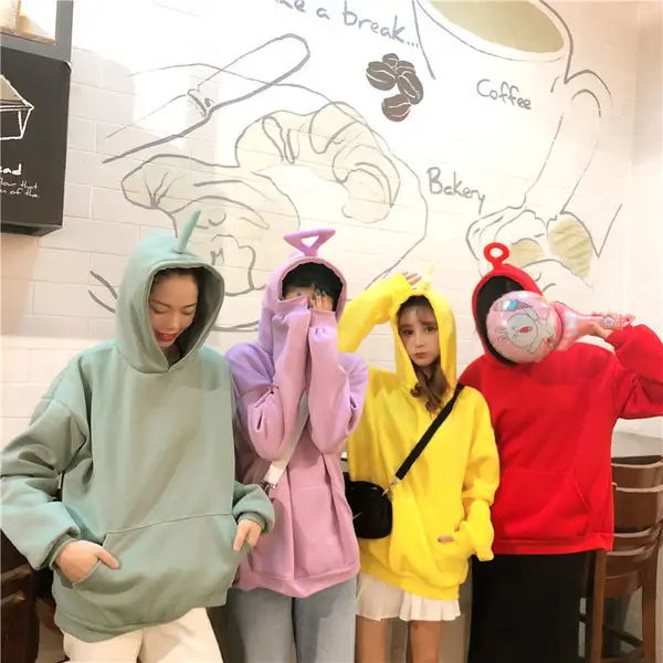 Tencel Hooded Fleece Sweater Women's Casual Coat 2018 - Image 5