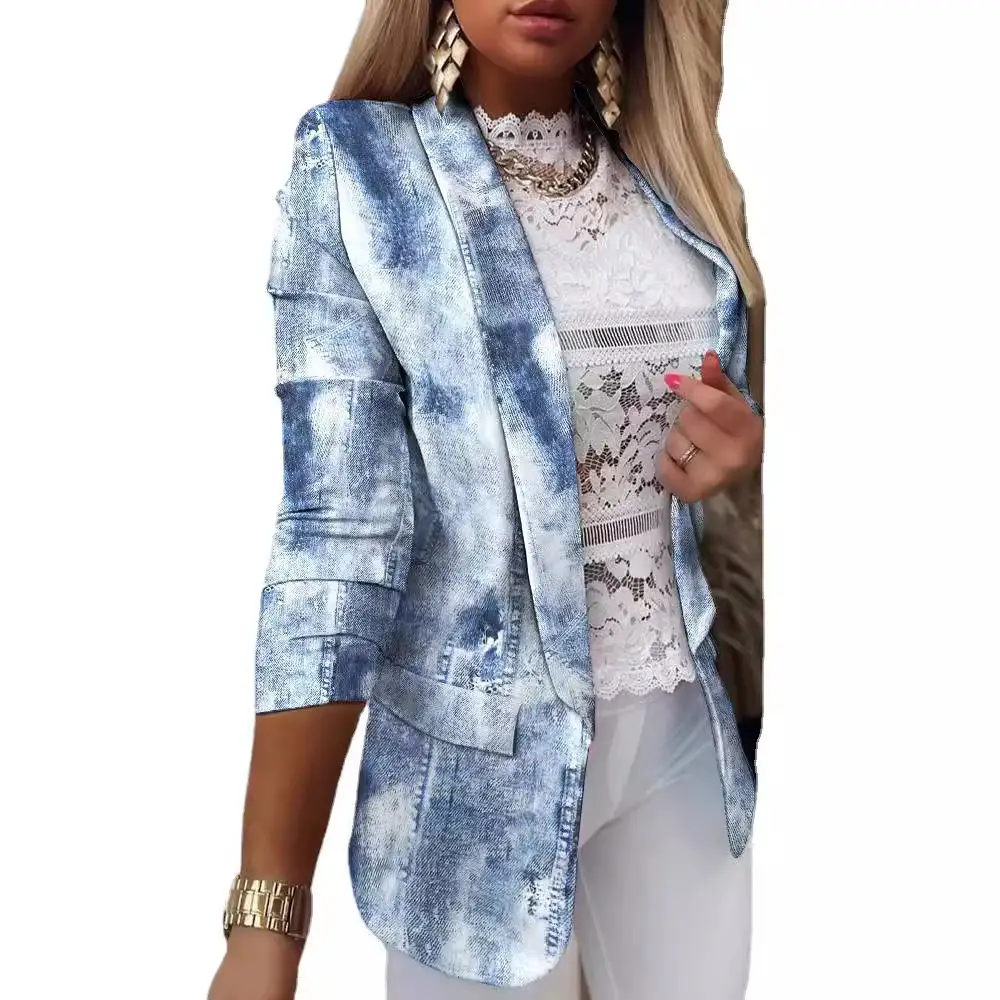 Women Tie-Dye Slim Jacket Autumn Winter 2025 - Image 14