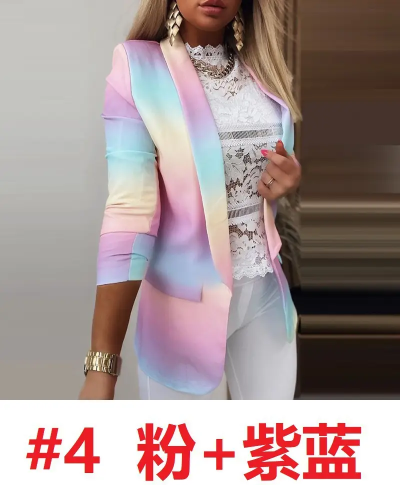 Women Tie-Dye Slim Jacket Autumn Winter 2025 - Image 4