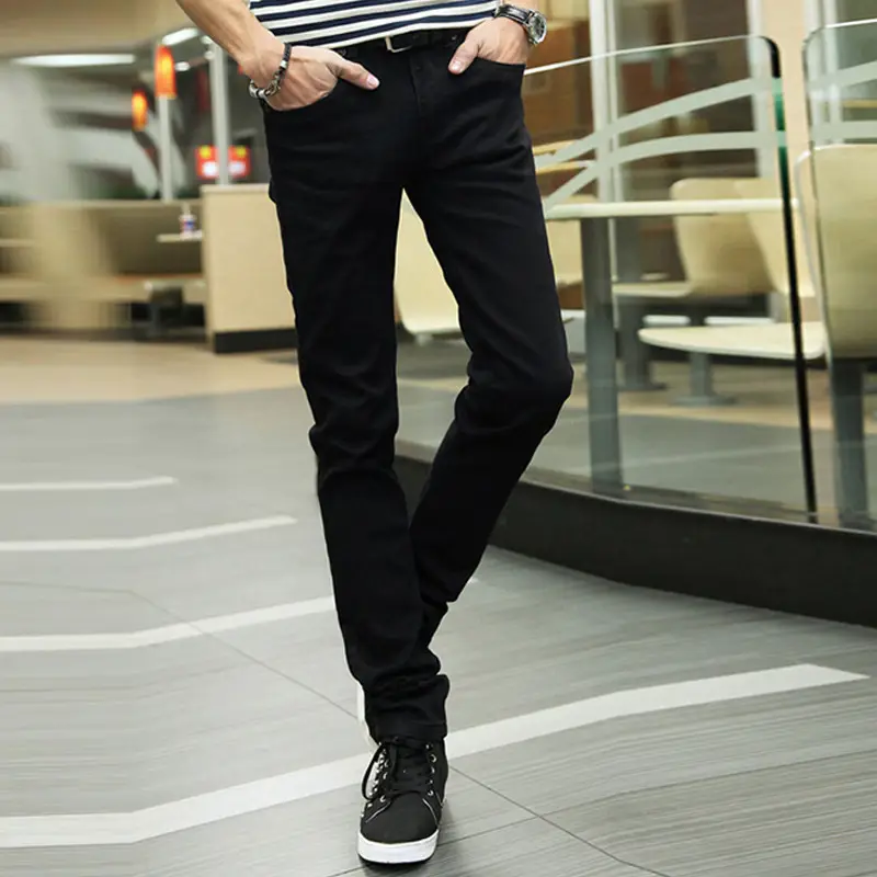 Men's Black Slim Fit Elastic Jeans Spring Summer 2018