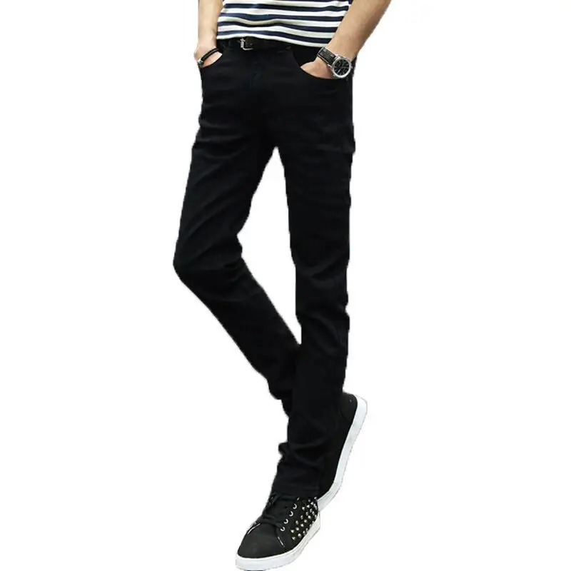Men's Black Slim Fit Elastic Jeans Spring Summer 2018