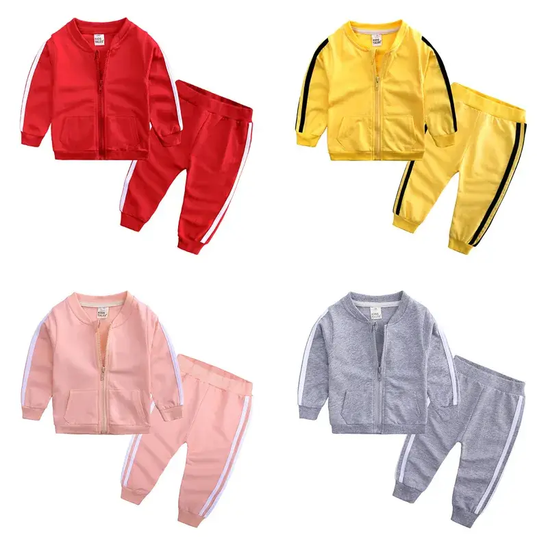 Yellow Cotton Pull-Over Track Suit for Kids 2-Piece Set