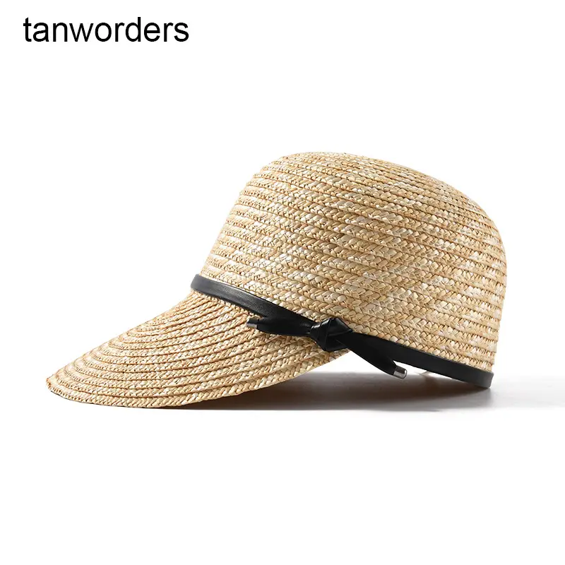Women Straw Cap Sunshade Hat Gold Summer Wear