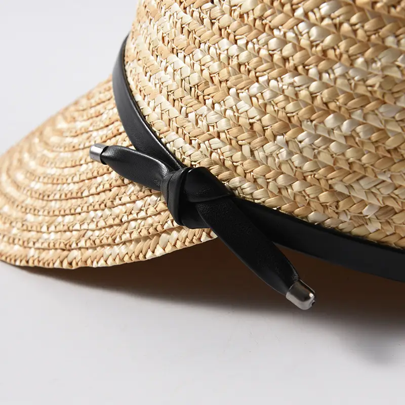 Women Straw Cap Sunshade Hat Gold Summer Wear