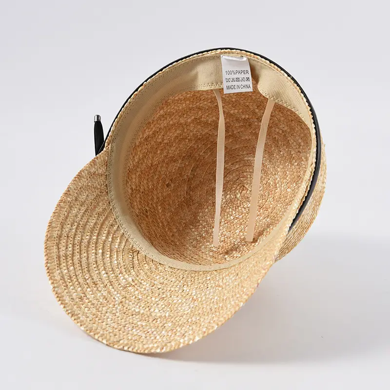 Women Straw Cap Sunshade Hat Gold Summer Wear
