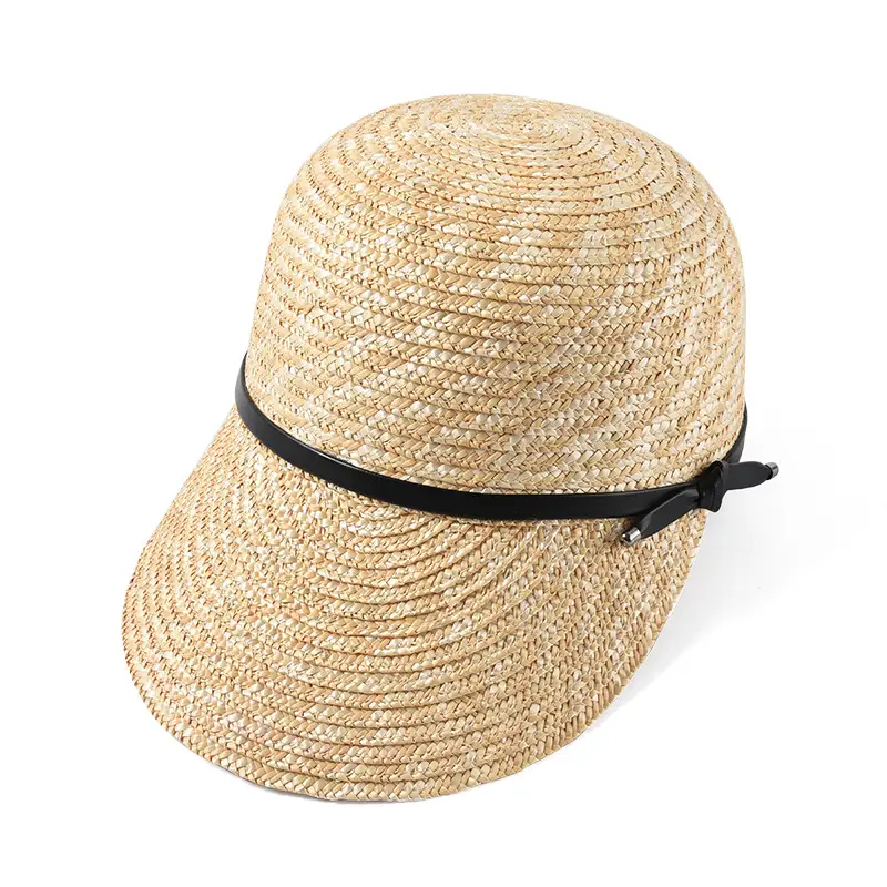 Women Straw Cap Sunshade Hat Gold Summer Wear