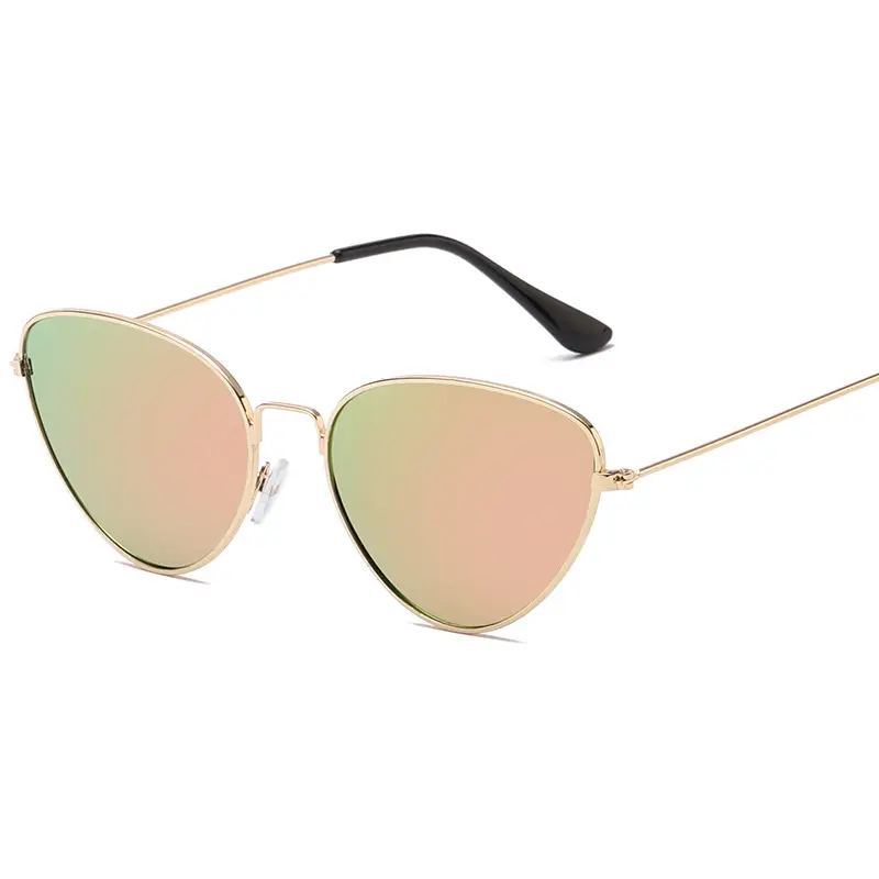 Pink Cat Eye Metal Sunglasses Ocean Style