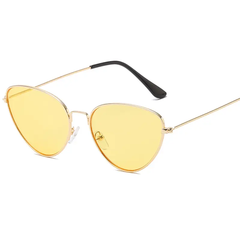 Pink Cat Eye Metal Sunglasses Ocean Style