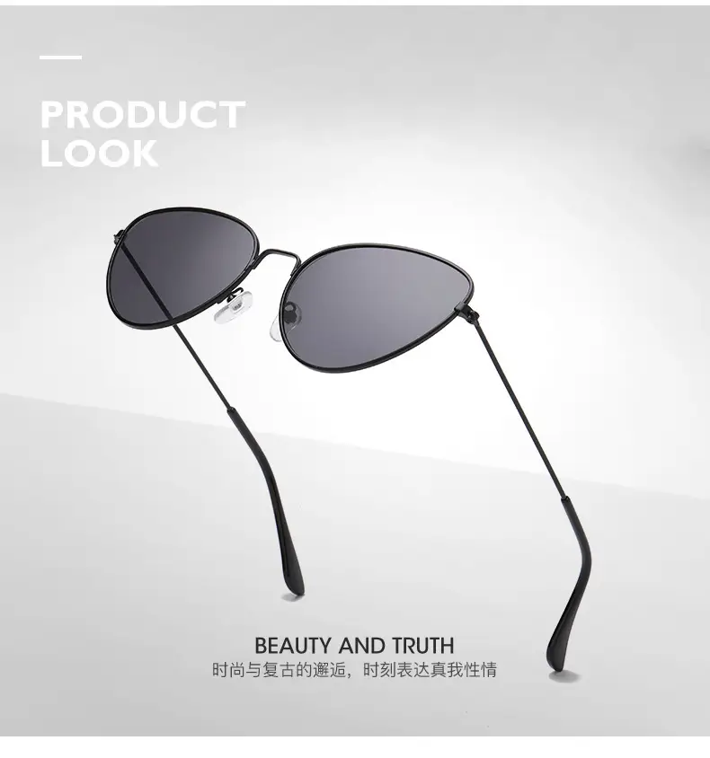 Pink Cat Eye Metal Sunglasses Ocean Style — feature 3