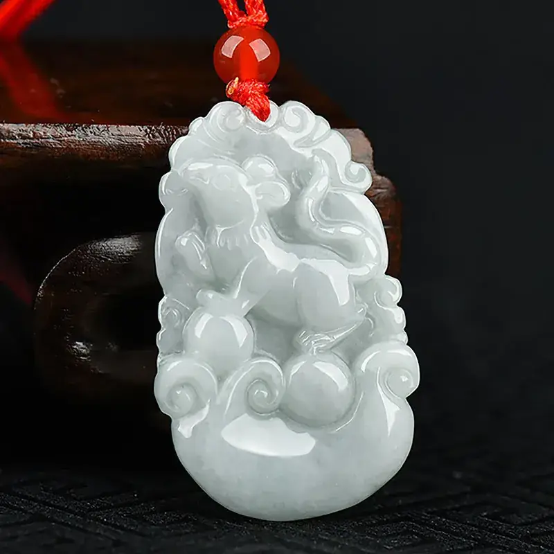 12 Zodiac Jade Pendant White Natural Jade