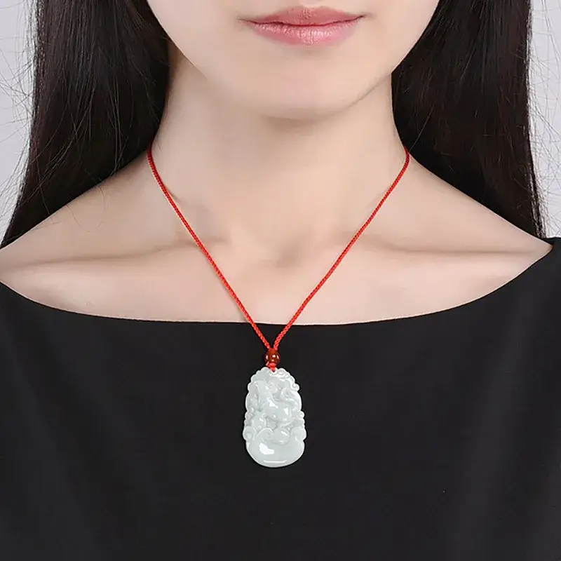 12 Zodiac Jade Pendant White Natural Jade