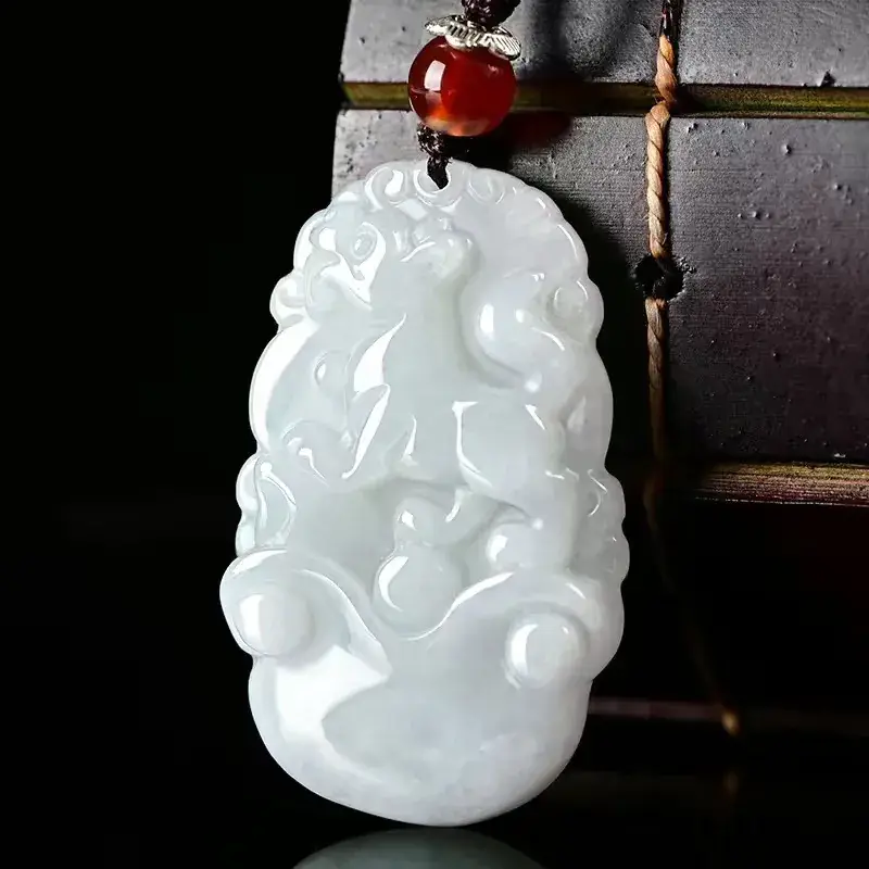 12 Zodiac Jade Pendant White Natural Jade